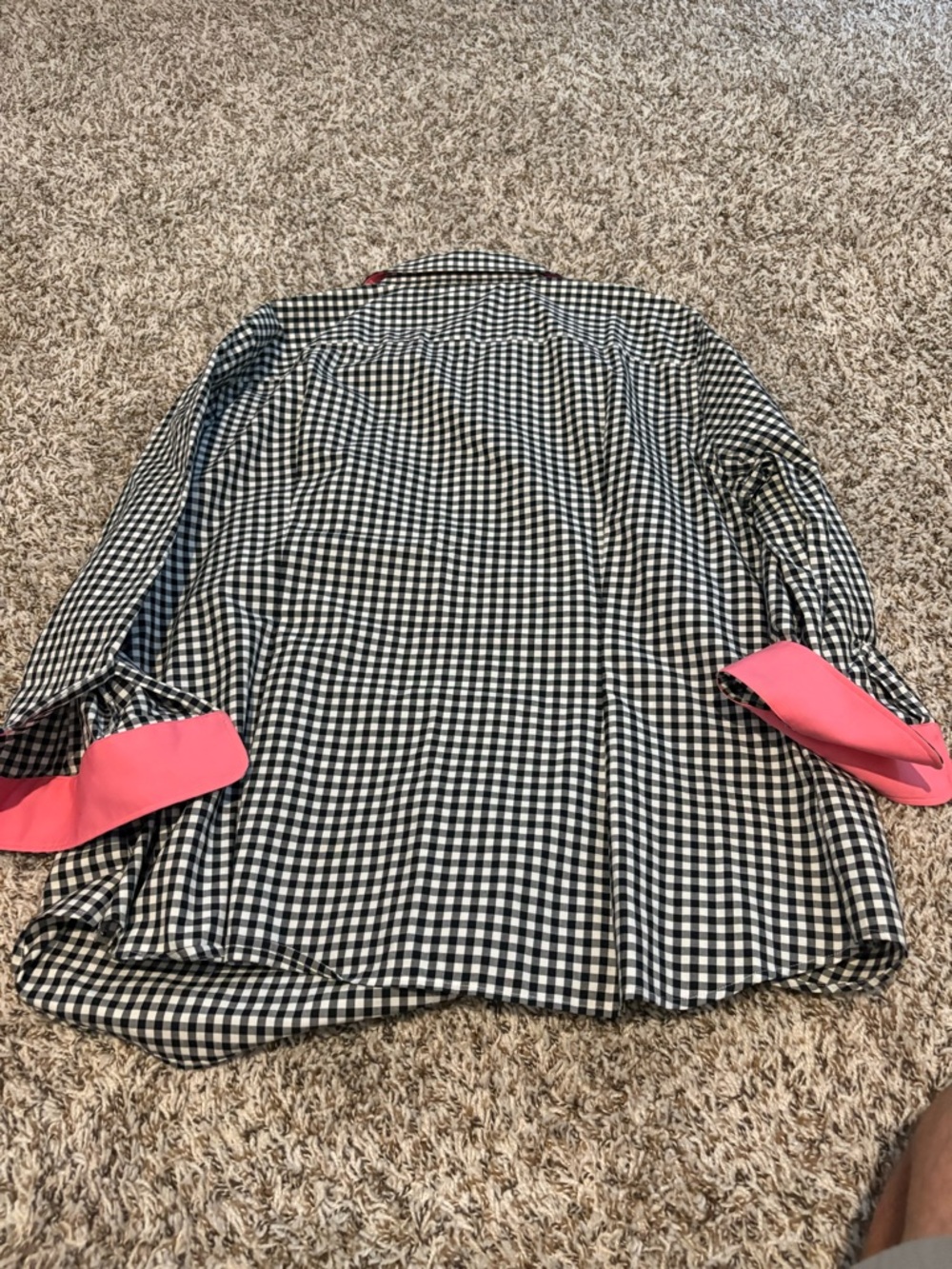 Ralph Lauren Black & White Gingham Shirt with Pink Trim women’s blouse 3x - Picture 7 of 8
